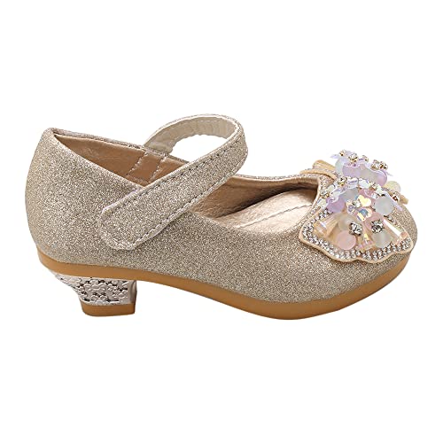 Image of Hopscotch Girls PU Applique Butterfly Mary Jane in Gold Color