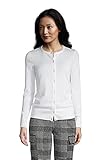 Lands' End Womens FG Cotton Cardigan Sweater White Regular Medium