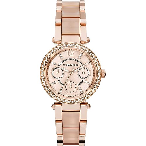 Michael Kors Parker Watch für Damen, Quarz-Chronographenwerk mit Edelstahl- oder PVC-Armband – Ansicht 1