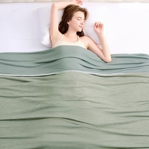Topcee Cooling Blanket(90"x108"King Size) for Night Sweats Absorbs Heat to Keep Adults Cool on Warm Nights, Q-Max 0.5 Cooling Blankets for Hot Sleepers, Ultra-Cool Lightweight Blanket for Bed