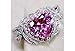 925 Sterling Silver Heart Shape Perfect Cut 3 Carat Pink Gemstone Rings Fashion Women's Pink Crystal Rings Cubic Zirconia Promise Love Halo Engagement Wedding Rings Women's Eternity Rings 560 (6)
