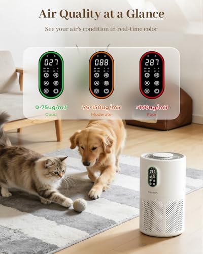Image of Air Purifiers for Home Large Room 1650 Ft with Washable Filters, H13 HEPA | WESTHEY Air Cleaner,Auto Mode,Fragrance Diffuser,Flowing Ambient Light,PM2.5 Display,Wildfire Smoke Dust Pollen Pet Hair Odor
