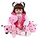 CHAREX Reborn Baby Dolls Toddler - Realisitc Reborn Girl 18 inch Doll Weighted Lifelike with Soft Silicone Body Gift Set for Children Age 3+