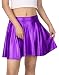 Women's Casual Fashion Flared Pleated A-Line Circle Skater Skirt (Purple, Large)