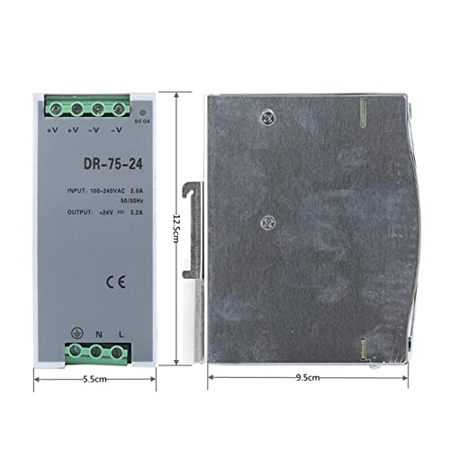 Transformateur 24V rail DIN DR-75-24 alimentation commutation 75W LED - 4