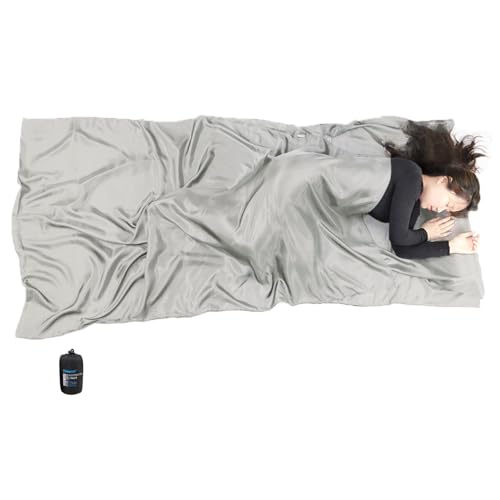 Image of Browint Silk Sleeping Bag Liner, Silk Sleep Sack, Extra Wide 87 inchx43 inch, Lightweight Travel Sheet for Hotels, More Colors for Option, Reinforced Gussets