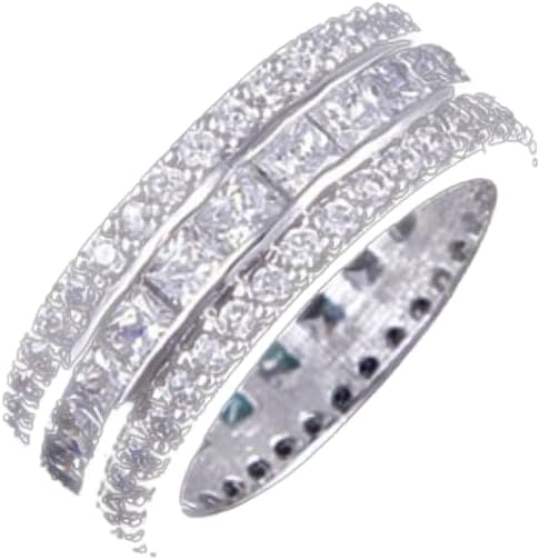 LUMINA Pure & Pink Banquet Rings, 7 / Crystal Clear Stones
