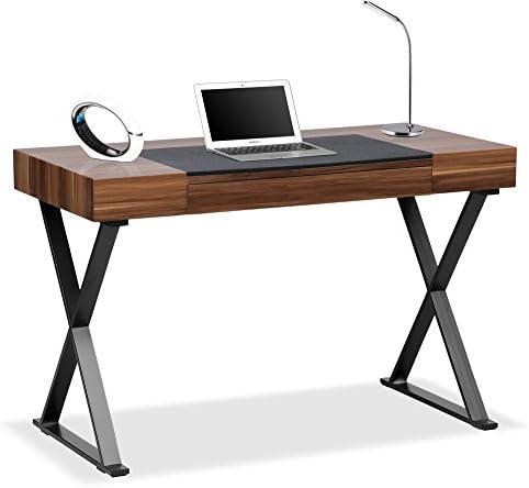 Centurion Supports ADONIS Gloss Walnut and Matte Black Legs Ergonomic Home Office Luxury Computer Desk