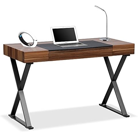 Centurion Supports ADONIS Gloss Walnut and Matte Black Legs Ergonomic Home Office Luxury Computer Desk Cover