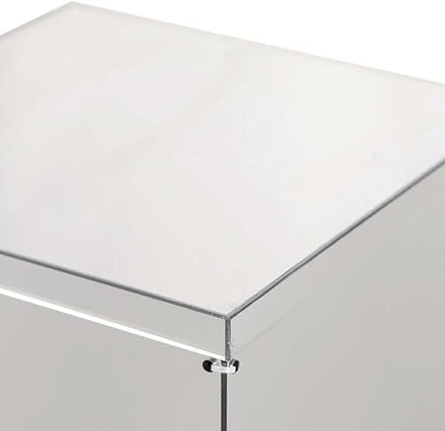 Miniatura 8 de Efavormart - Caja transparente para centros de mesa con tapa y base intercambiables de 12 pulgadas con acabado de espejo plateado