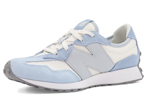 Image of New Balance, Unisex Kid, 327 Lace (Big Kid), Light Arctic Grey /Light Zinc Blue, 3.5, Medium, Big Kid