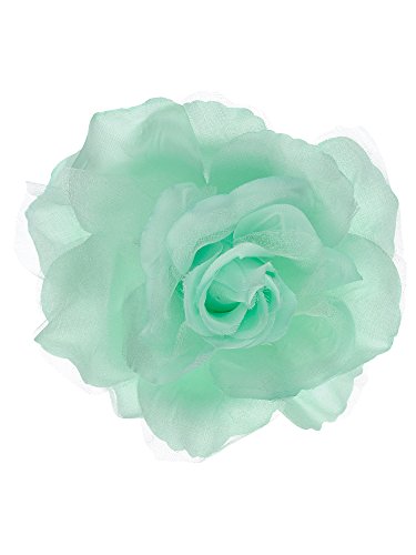 Image of Women's Multifunction Rose Flower Sheer Petal Brooch Pin Hair Tie Clip