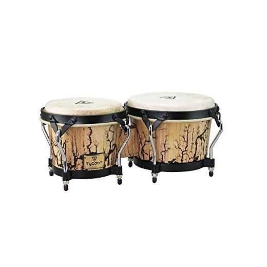 Tycoon Percussion Willow Finish Supremo Select Series Bongos, 7 and 8½-Inch (STBS-BWI)