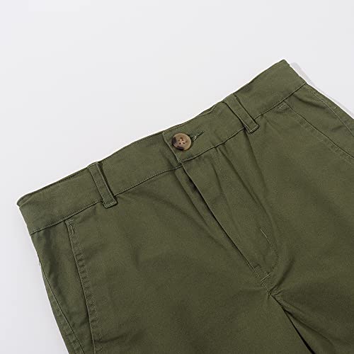 Pantalones cortos de chino para niño de algodón Spring&Gege verde de 13 a 14 años 4