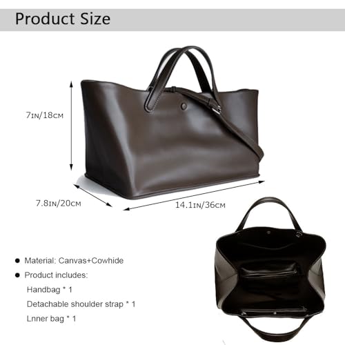 Bolso Tote para mujer con correa de cuero miniatura 4