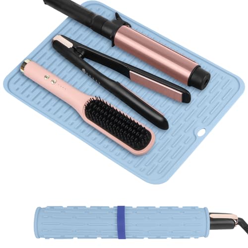 WRORUNER Tapis silicone résistant chaleur outils coiffure 14,2''x11''