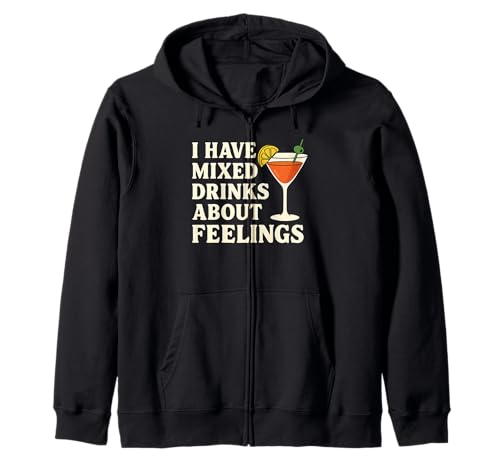 Camiseta de cóctel con texto en inglés 'Mixed Drinks About Feelings' Sudadera con Capucha