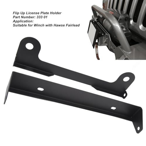 Soporte de matrícula abatible para rutas 4x4 y protección de cabrestante 5