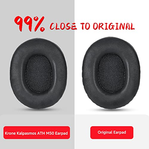 Almohadillas de repuesto para auriculares Audio Technica M50X – Cojines suaves de espuma viscoelástica compatibles con ATH-M50X, M50BT, M40X, M35, M30, de Krone Kalpasmos, color negro miniatura 6