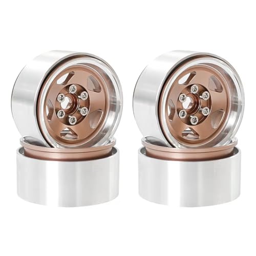 Jantes 1.9 Pouces Beadlock RC Crawler de 4 Pièces en Aluminium Marron