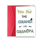 Cute Father's Day Cards for Grandpa from Grandchildren, Funny Grandfather Fathers Day Card Gift for Men, Unique First Father's Day Cards for Grandfather, Happy Birthday Gifts for Grandpa from