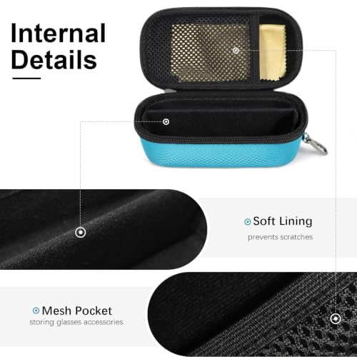 Image of Bukere Double Eyeglasses Case with Adjustable Slots, EVA Hard-shell Travel Dual Glasses Sunglasses Organizer for Men Women