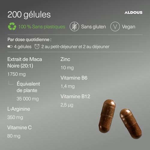 Maca Noire 35.000 mg Aldous Extra Forte 200 gélules - 3