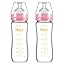 [2-PACK] Pink - 8 Ounces Borosilicate GLASS Bottle - Healthier & Cleaner