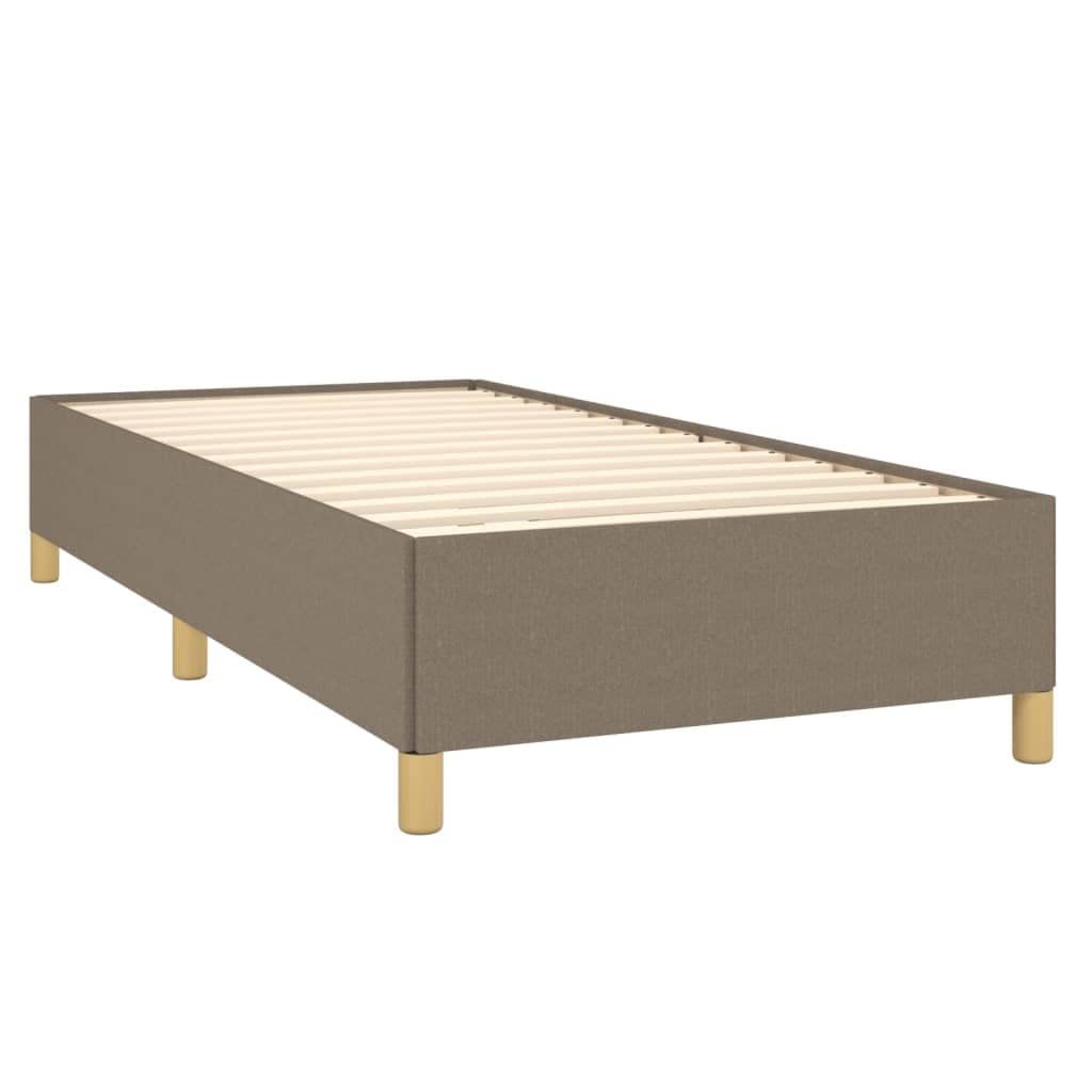 tkanina z regulowanym zagłówkiem kontynentalne taupe 90x190 cm | Łóżko kontynentalne z materacem sprężynowym taupe 90x190 cm tkanina z regulowanym zagłówkiem