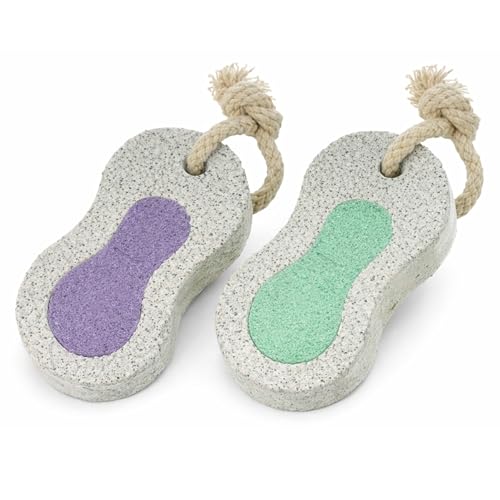 PARENCE. Conjunto de 2 piedras pómez de 10 x 5 x 1,8 cm con cordón   Material doble cara   Manicura y pedicura   2 piezas