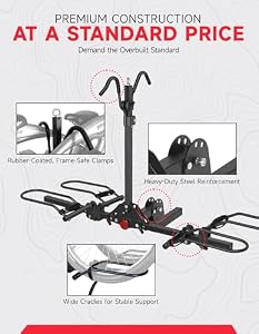 Young Bike Rack Hitch for Car - 200LB 2-Bike Rack Hitch Mount Platform Style Hitch Bike Rack,Smart Tilting & Easy Fold for Car SUV with 2 Inch Receiver,Bike Carrier Fits Up to 5-inch Fat Tire — photo 4 of 6
