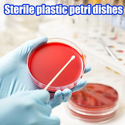 image for Qiuttnqn 50 Pack Plastic Petri Dishes with Lids,90 x 15mm Sterile Plas
