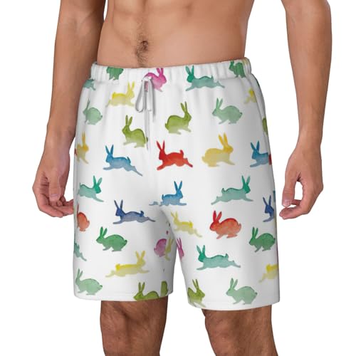 Pantalones cortos de natación para hombre con estampado de conejos 2