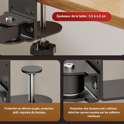 Accoudoir réglable à fixation contre la fatigue du poignet et support pivotant de coude