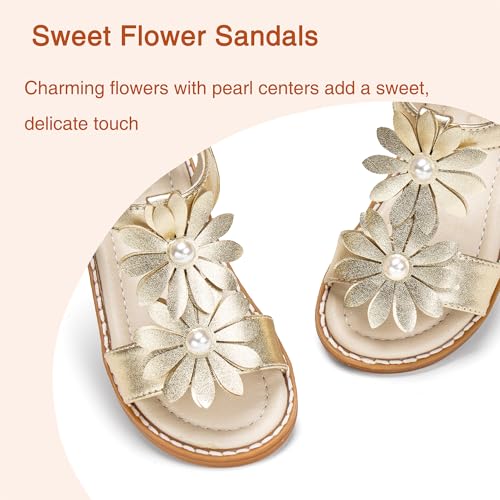 Image of Girls Dress Sandals Comfy Hook and Loop Summer Shoes for Toddlers