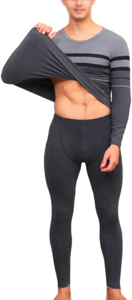 Men’s Thermal Underwear Top and Bottom Winter Sports Suits Fleece Lined Base Layer Long Johns Set L-3XL