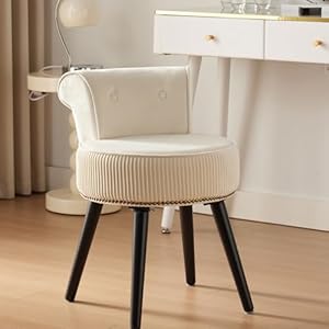 Vanity Stool with Back Vanity Chair with Back Small Chair for Vanity Makeup Vanity Chair Velvet Vanity Stool Chair Tufted Accent Chairs Makeup Chair for Vanity for Women Girls and Kids