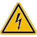 Aufkleber Elektro (15 Stück, 50 mm) - Achtung Strom Warnaufkleber - Warnung vor elektrischer Spannung - Gefahren Sticker Hochspannung (Sicherheitszeichen nach ASR A1.3 / ISO 7010 / W012)