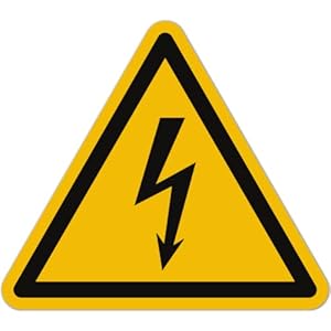 Aufkleber Elektro (15 Stück, 50 mm) – Achtung Strom Warnaufkleber – Warnung vor elektrischer Spannung – Gefahren Sticker Hochspannung (Sicherheitszeichen nach ASR A1.3 / ISO 7010 / W012)