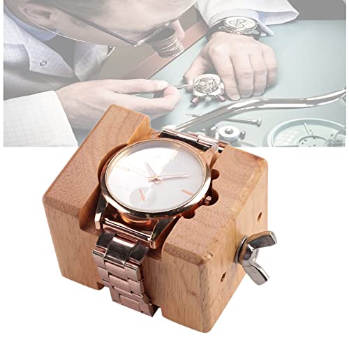腕時計 修理ムーブメントホルダー プロ木製時計ケース 時計ホルダー ブロック万力クランプ 移動修理腕時計職人ツール