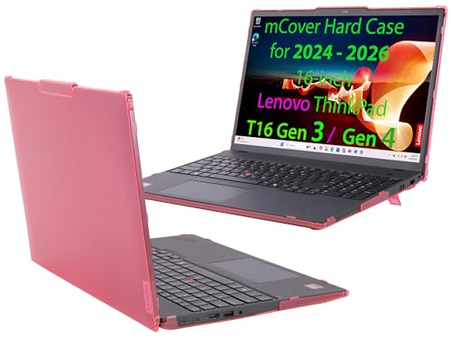 Coque mCover rose pour Lenovo ThinkPad T16 Gen 3/Gen 4 (16 pouces, 2024-2026)