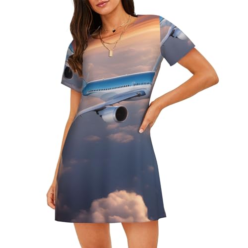 Robe de nuit imprimé avion ciel pour vos soirées détente et vos week-ends cocooning
