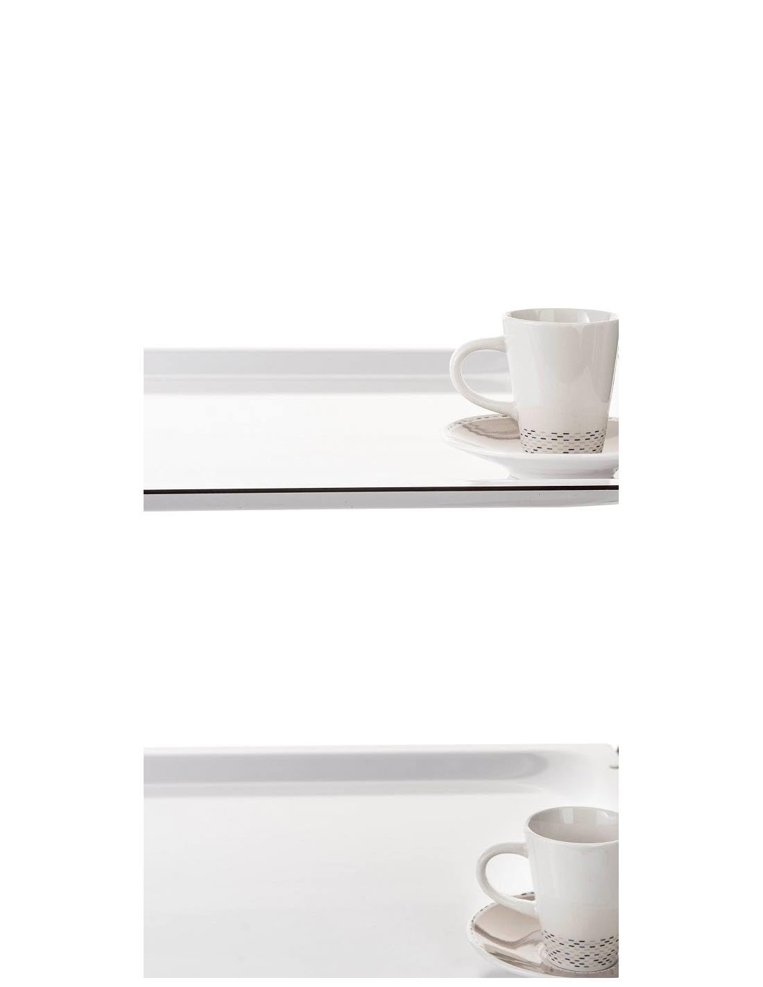 DON HIERRO - Carrito auxiliar con ruedas BAUHAUS, armazón metálico color blanco, 3 bandejas-Blanco