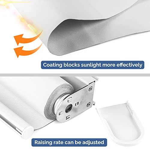 Biltek Blackout Window Shades Cordless Window Blinds With Spring Lifting System For Home & Office, 26 X 72 Inch, White #TOP2