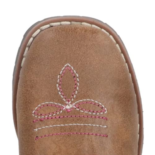 Smoky Mountain Toddler-Girls' Autry Western Boot Square Toe Brown/Pink 3 D2