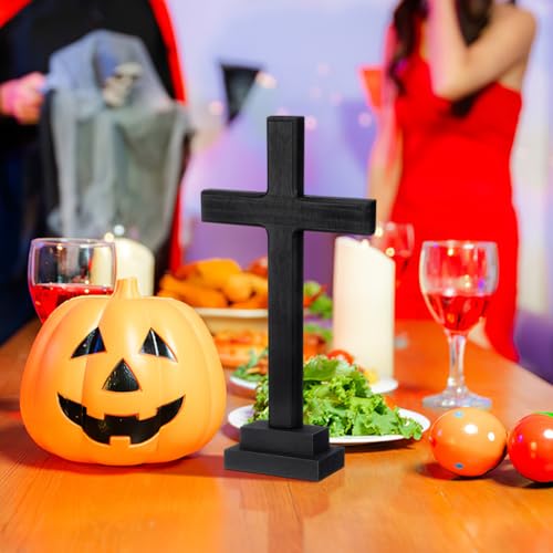1pc Cross Desk Decoration Nativity Craft Croix Ornament Wood Crosses for Crafts Altar Wood Wooden Prayer Adornments Black Wooden s Religious Adornment Desktop - Thumbnail 4