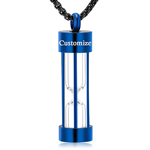 Oinsi Eternity Memory Hourglass Urn Necklace Cremation Jewelry Pendants for Women Men +Gift Box+Fill Kits (Customize)