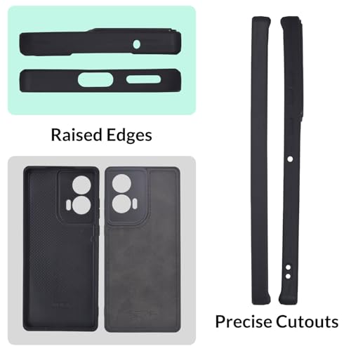 Image of SPRIG Compatible with Moto Edge 50 Fusion Premium PrimeMatte (Matte Leather TPU) Back Cover Drop Tested Shock Proof Mobile Case for Men, Women, Boys and Girls with Camera Protection (Black)