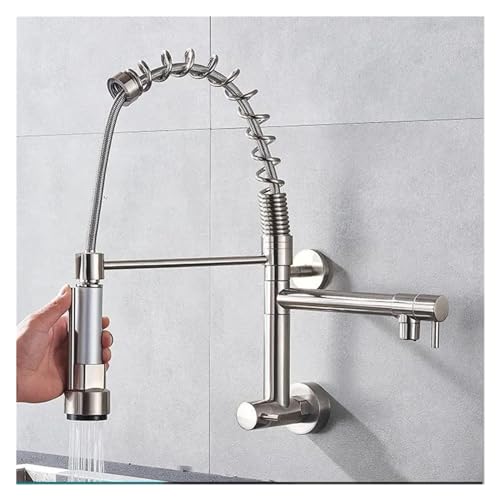 Grifo monomando de diseño contemporáneo ZH1YFD en cromo y negro con caño funcional extraíble