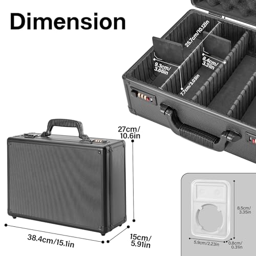 Graded Coin Storage Box – Holds 120 NGC/PCGS Slabs, Secure Coin Collector Case with Combination Locks, Organizer for Graded Coins Collection, Black - Image 4